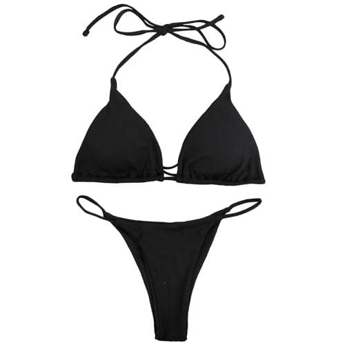 Wisebom Mujer de Bikini Sets Tiras Ajustable de Bikini Traje Conjunto Bañador Halter Traje de Baño...