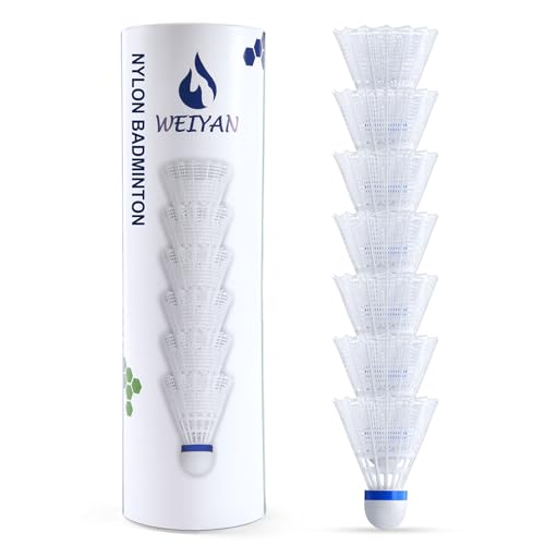 flintronic Volantes de Bádminton, 6PCS Volante de Nailon Duradero para Bádminton con Estabilidad...