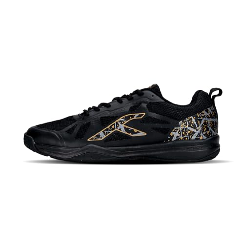 HUNDRED Blade Non-Marking, Zapatos de bádminton Hombre, Black/Gold, 44 EU