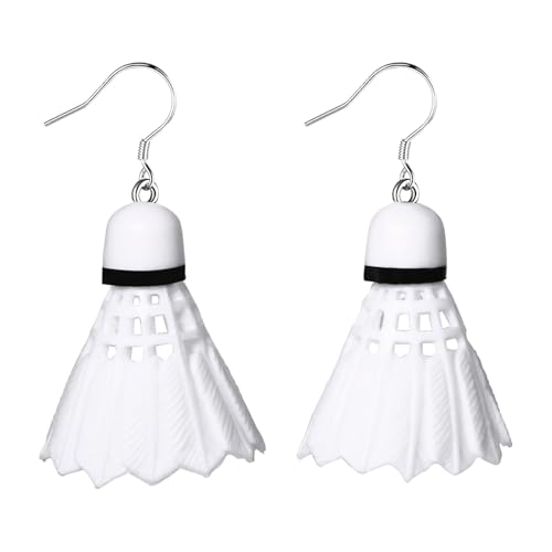 Jewelrywe Pendientes Perforados Novedosos Mujer: Aretes de Colgantes de Bádminton Agujas para...