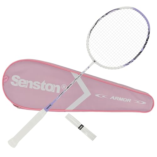 Senston Raqueta de bádminton ligera 100% carbono completo con bolsa de bádminton