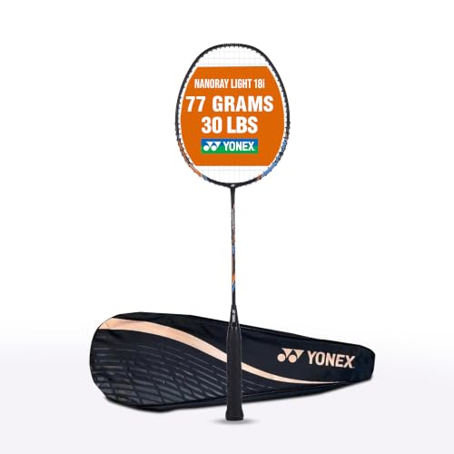 Yonex Nanoray Light 18i Graphite Badminton Racquet with Free Full Cover (77 Grams, 30 lbs Tension,...