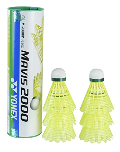 Badmintonbälle Yonex Mavis 2000 Yellow (Rolle mit 6 St.), GrĂĽner Streifen (19 - 29 °C)