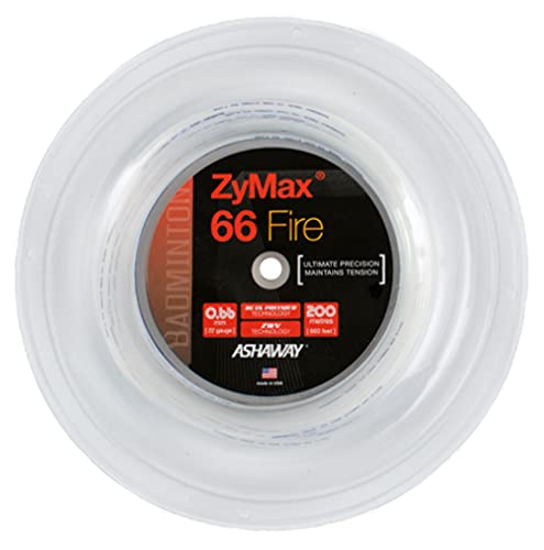 Ashaway Zymax 66 Fire Power de badminton Bobine de 200 m (Blanc)