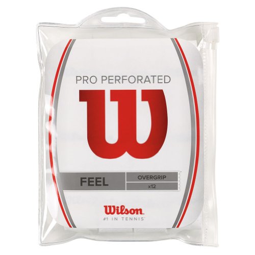 Wilson Pro Perforated, Overgrips Raqueta Unisex Adulto, Bianco (White), 12 Pack