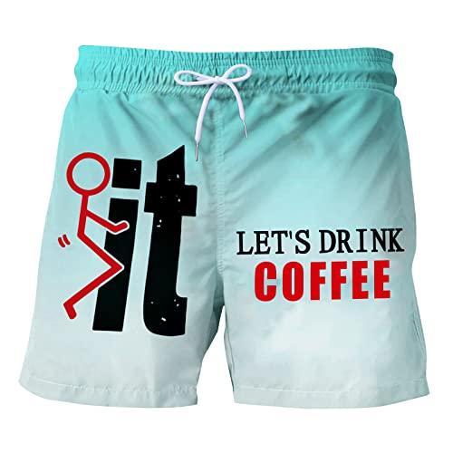 BOTCAM Bañador con pierna hombres carta playa casual estampado hombre bádminton playa, verde, M