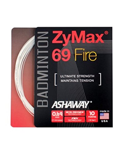 ASHAWAY ZyMax 69 Fire - Juego de cuerdas para bádminton, color blanco marfil