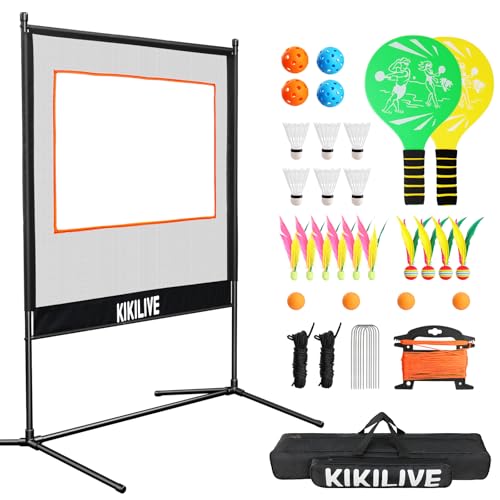 KIKILIVE Juegos de Palas con Red - Set Deportivo Todo en Uno, Adecuado para Bádminton/Tenis de...