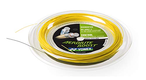 YONEX Cordaje Badminton AEROBITE Boost MTS, Adultos Unisex, Gris/Amarillo, 200 m