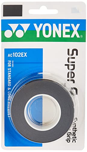 Yonex Overgrip Super GRAP 3er - Mango de Raqueta de Tenis, Color Negro, Talla Standard