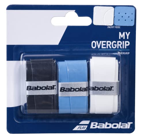 Babolat My Overgrip X3 Accesorio Raqueta de Tenis, Unisex Adulto, Negro/Azul Blanco, Talla Única