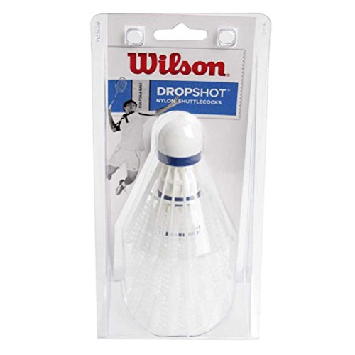 Wilson Shuttlecocks Dropshot Volantes de bádminton Tubo de 3 Unidades, Unisex, Blanco, White, 3...