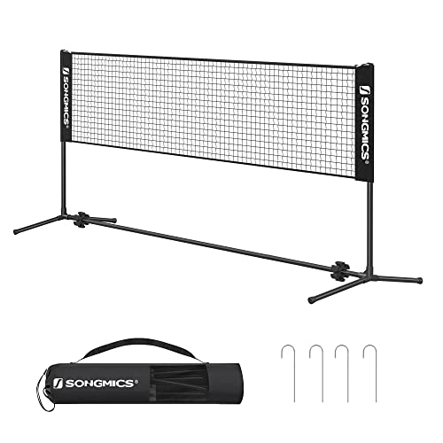 SONGMICS Red de bádminton 3M con Postes Ajustables en Altura, Red de Tenis portátil para Tenis,...