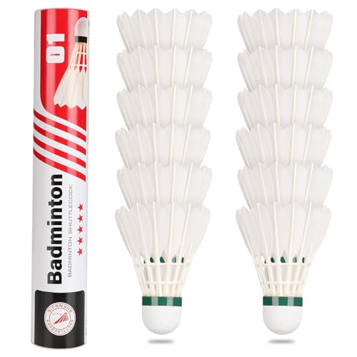 Philonext Badminton Volantes, Goose Plumas Volantes Establo y Durable Deportes de Entrenamiento...