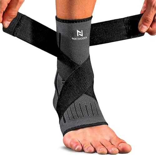 NativoDex Tobillera para Estabilizar y Prevenir Torceduras, Soporte y Compresión para Lesiones en...