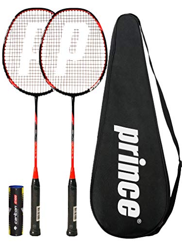 Prince 2 x Pro Nano Ti 75 Graphite Badminton Raqueta + 6 Volantes (Varias Opciones) (Warrior)