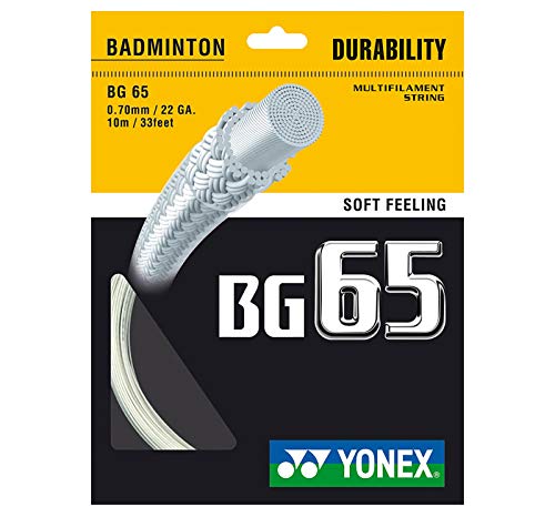 Yonex - Bg 65 10mts cordaje badminton, color natural