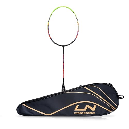 Li-Ning Turbo 99 - Raqueta de bádminton de fibra de carbono, sin cuerdas, con cubierta completa,...