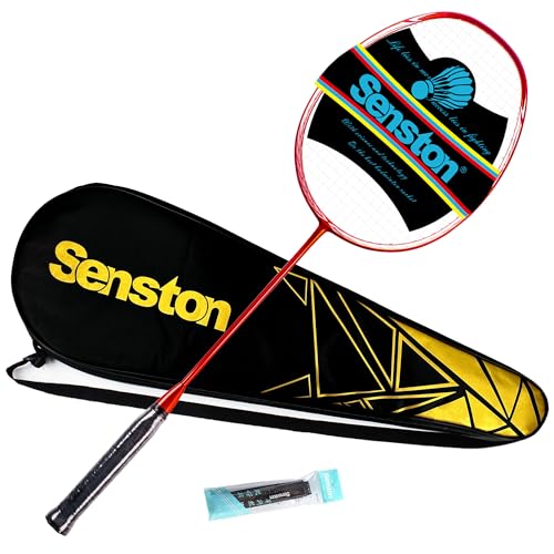 Senston N80 Grafito Raqueta de Bádminton,Badminton Racket de Carbono-Fibra,Incluyendo bádminton...