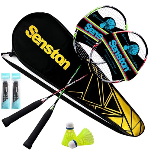 Senston Raquetas de Bádminton,Unisex Adulto Badminton Racket-Incluyendo bádminton Bolsa/2...