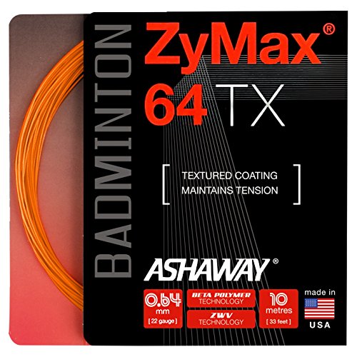 Ashaway ZyMax 64 TX - Juego de Cuerdas de Bádminton, Naranja