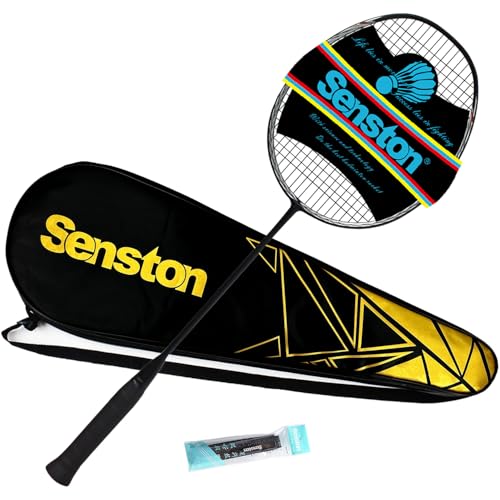 Senston N80 100% Grafito Raqueta de bádminton Unisex,Badminton Racket de Fibra,Incluyendo 1...