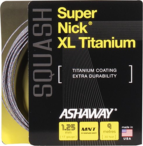 ASHAWAY Cordaje para Bádminton SuperNick XL Titán Set, Blanco/Gris, 9 m