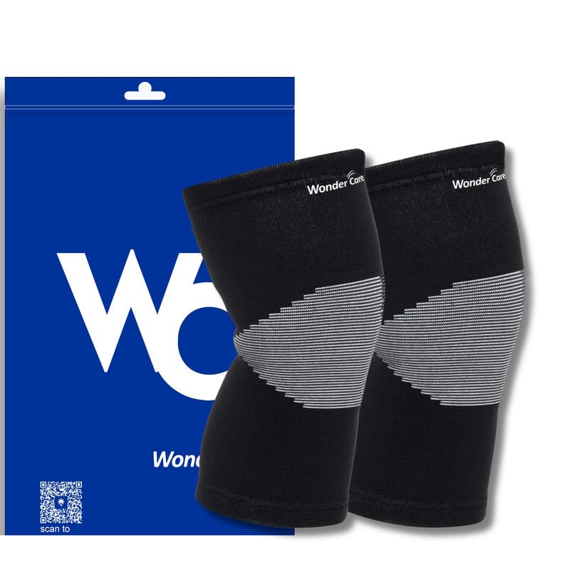 Wonder Care Rodilleras de bambú negro para hombres y mujeres, soporte de rodilla para correr,...