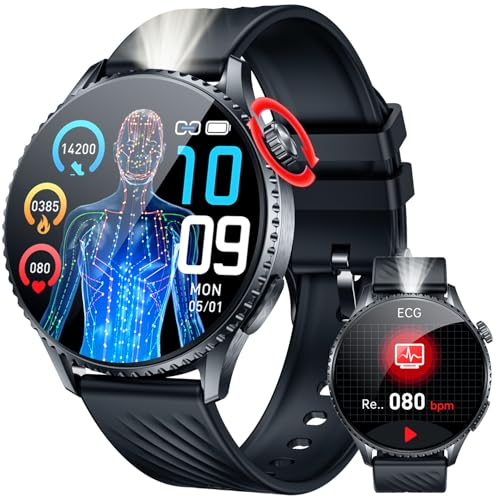 Smartwatch Reloj Inteligente Hombre con ECG: 1,56' AMOLED Smart Watch con Llamadas IP67 Frecuencia...