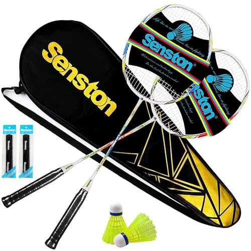 Senston Raquetas de Bádminton,Unisex Adulto Badminton Racket-Incluyendo bádminton Bolsa/2...
