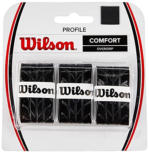 Wilson - Overgrip para raqueta de tenis ( pack de 3 grips ), color negro