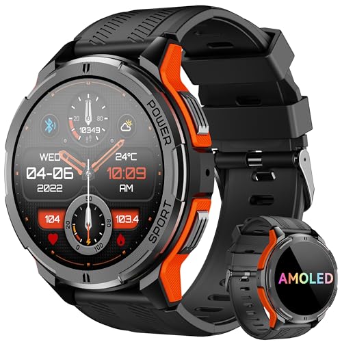 OUKITEL Reloj Inteligente Hombre, Smartwatch Hombre 1.43' AMOLED con Llamadas Bluetooth, IP68...