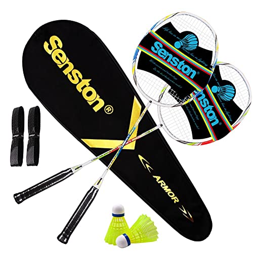 Senston Raquetas de Bádminton,Unisex Adulto Badminton Racket-Incluyendo bádminton Bolsa/2...
