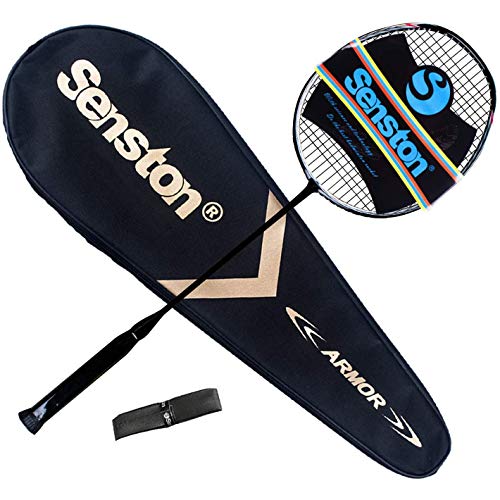 Senston N80 100% Grafito Raqueta de bádminton Unisex,Badminton Racket de Fibra,Incluyendo 1...