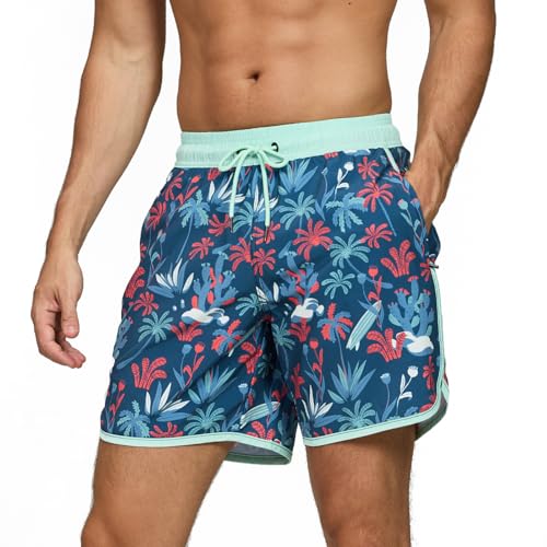 TMEOG Bañador Hombre Short de Playa Surf Secado Rapido Pantalones Cortos Cordon Bañadores Piscina...