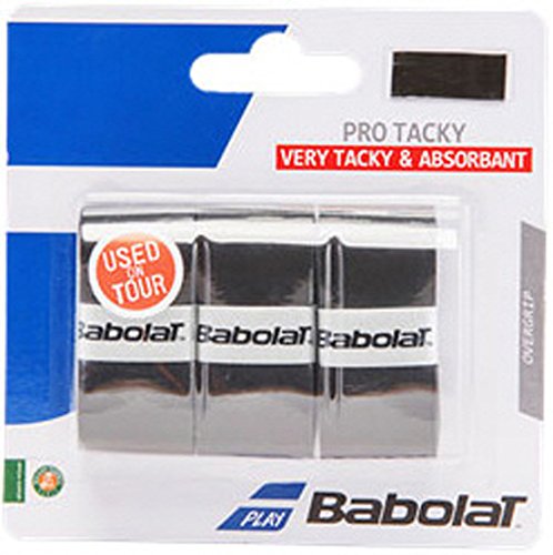 Babolat Pro Tacky Overgrip X3 Tennis Badminton Squash negro