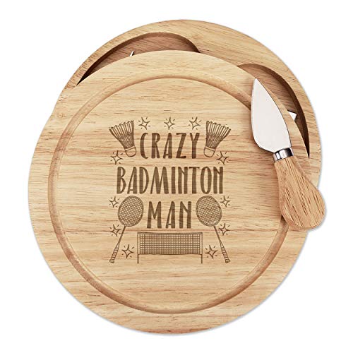 Loco Bádminton Hombre Stars Queso de Madera Tabla Juego 4 Cuchillos